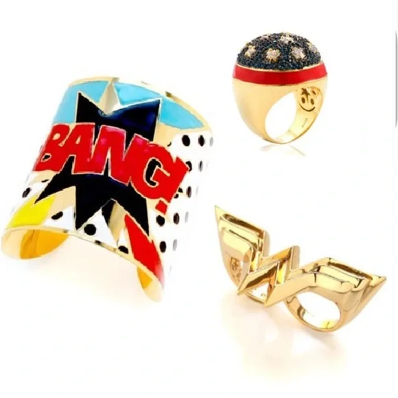 nOIr jewelry Batman silver tone rhodium plated cuff DC COMICS !! Collection - Picture 9 of 13